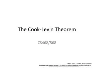 The Cook-Levin Theorem