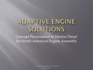 Adaptive Engine Solutions