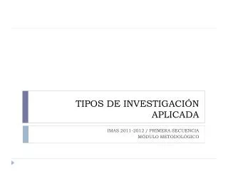 tipos de investigaci n aplicada