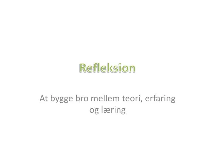 refleksion