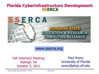 Florida Cyberinfrastructure Development: SS ERCA