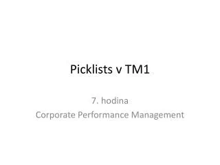 picklists v tm1