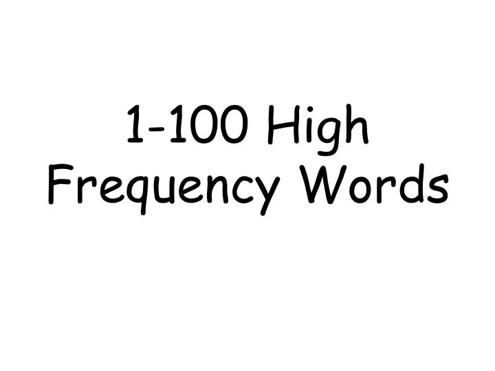 1 100 high frequency words