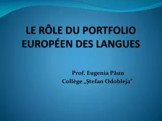le r le du portfolio europ en des langues