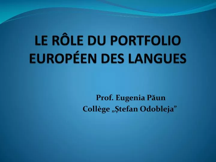 le r le du portfolio europ en des langues
