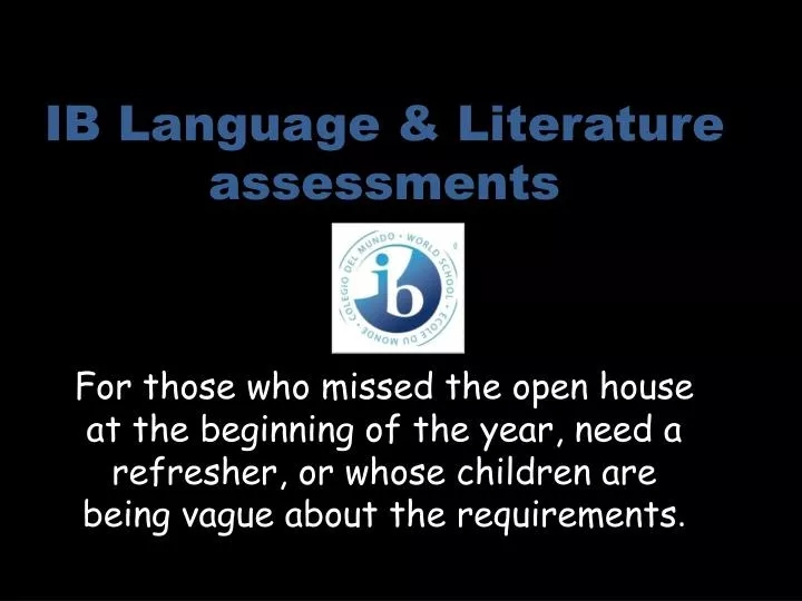 ib language literature assessments