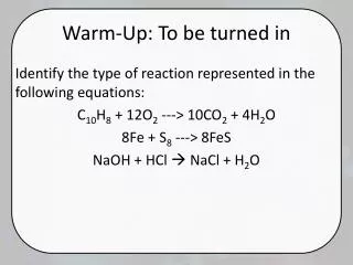 warm up to be turned in