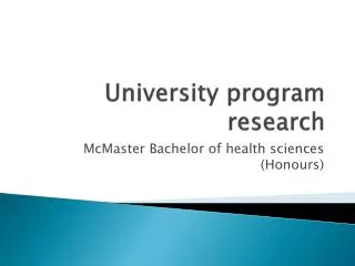 University program research
