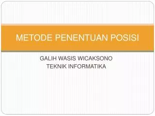 metode penentuan posisi