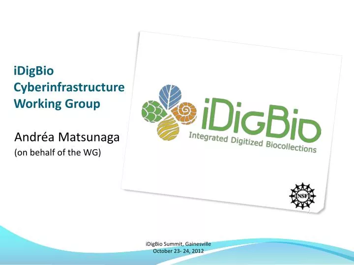 idigbio cyberinfrastructure working group