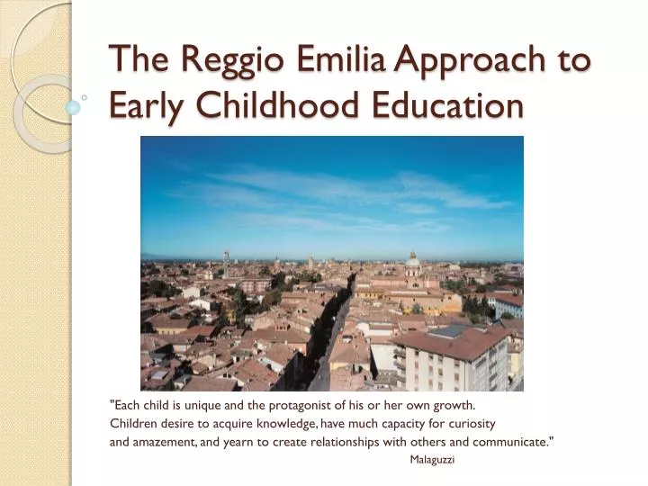the reggio emilia approach to early childhood education