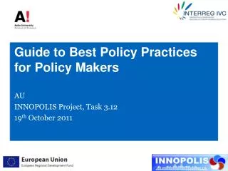 Guide to Best Policy Practices for Policy Makers