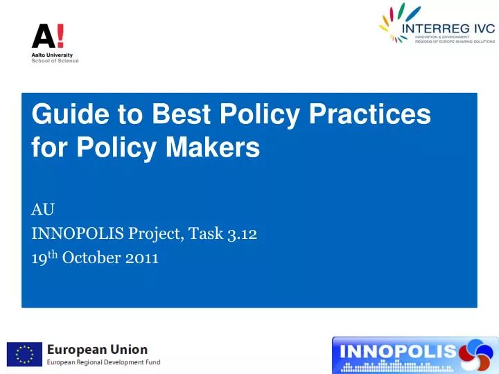 guide to best policy practices for policy makers