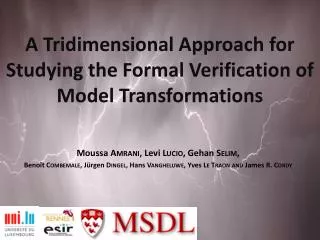 A Tridimensional Approach for Studying the Formal Verification of Model Transformations