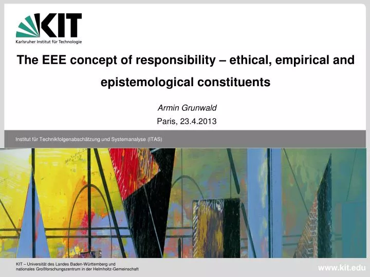 the eee concept of responsibility ethical empirical and epistemological constituents