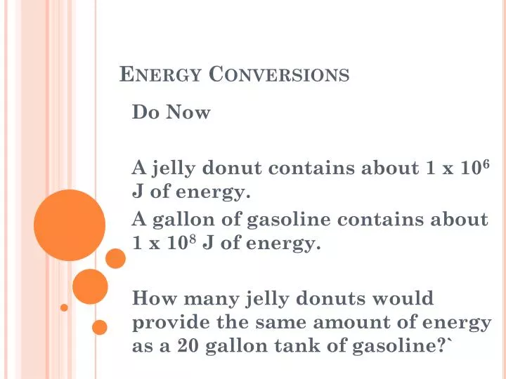 energy conversions