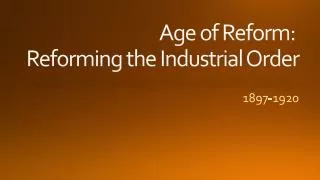 Age of Reform: Reforming the Industrial Order