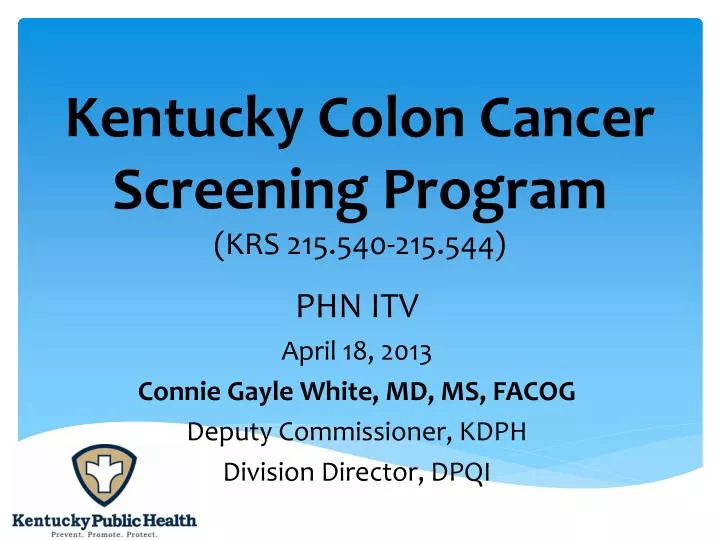 kentucky colon cancer screening program krs 215 540 215 544