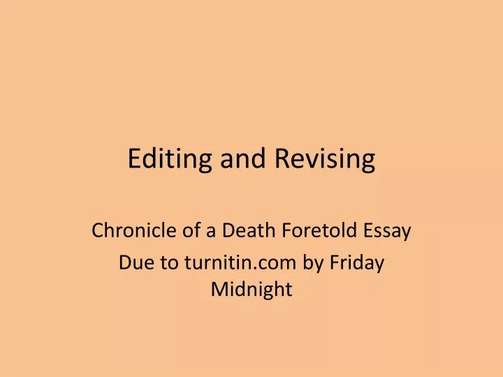 editing and revising