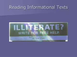 Reading Informational Texts