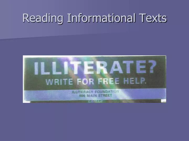 reading informational texts