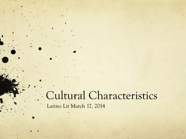 cultural characteristics