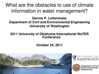 What are the obstacles to use of climate information in water management?