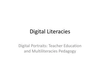 Digital Literacies