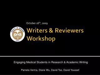 Writers &amp; Reviewers Workshop