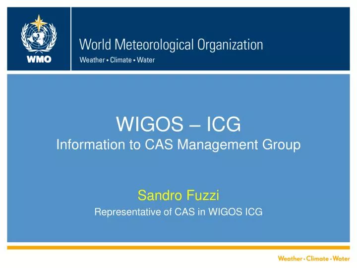 wigos icg information to cas management group