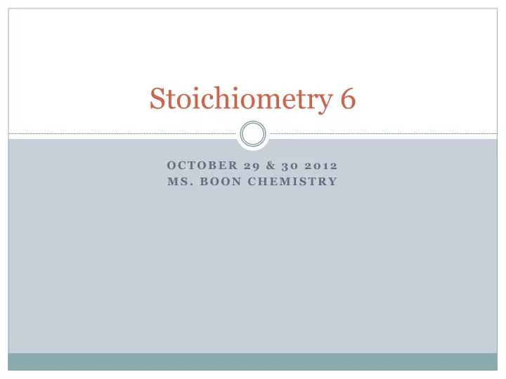 stoichiometry 6