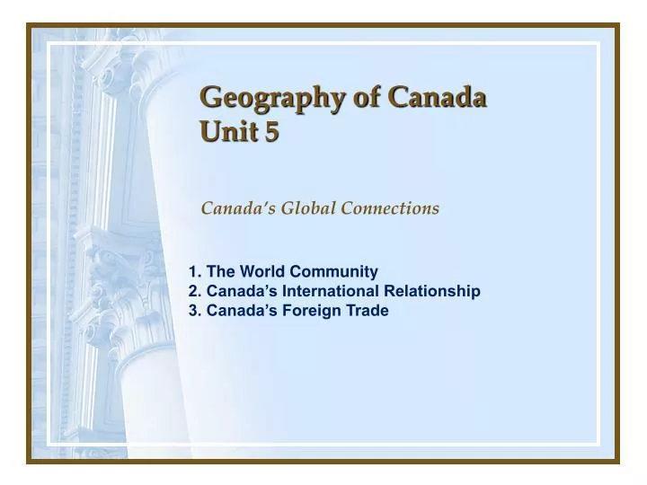 geography of canada unit 5