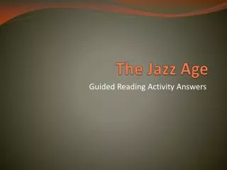 The Jazz Age