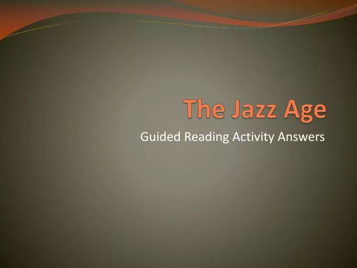 the jazz age