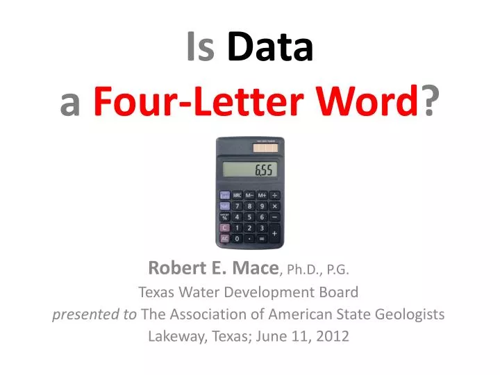 is data a four letter word