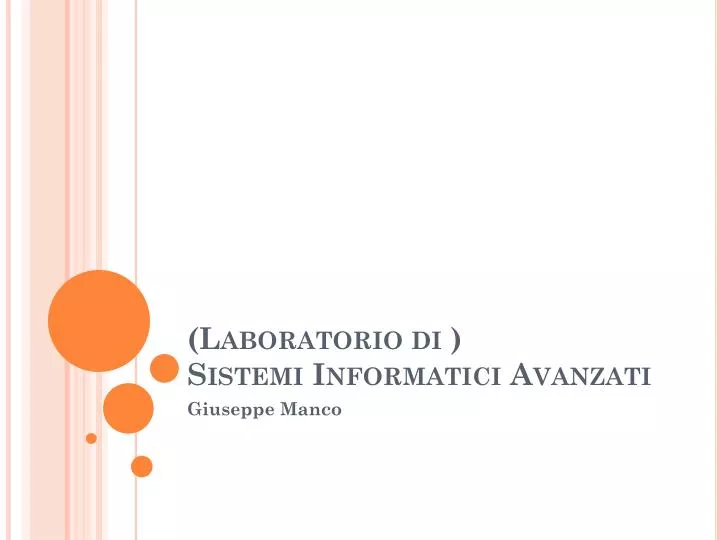 laboratorio di sistemi informatici avanzati