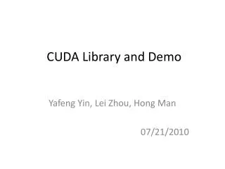 CUDA Library and Demo