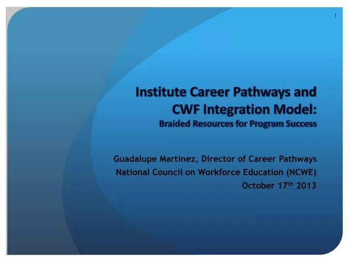 institute career pathways and cwf integration model braided resources for program success
