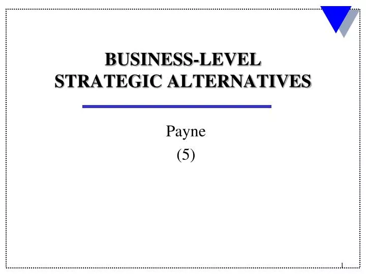 business level strategic alternatives