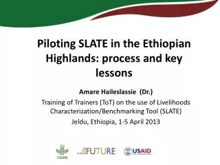 Piloting SLATE in the Ethiopian Highlands: process and key lessons