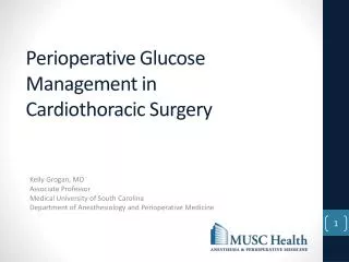 Perioperative Glucose Management in Cardiothoracic Surgery