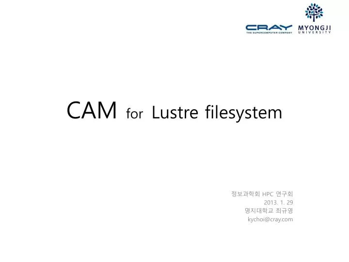 cam for lustre filesystem