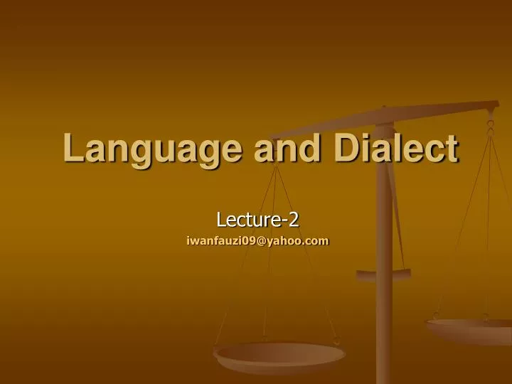 language and dialect
