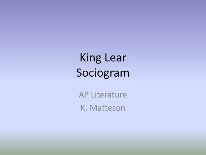 king lear sociogram