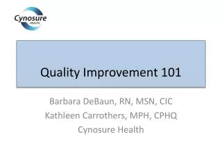 Quality Improvement 101