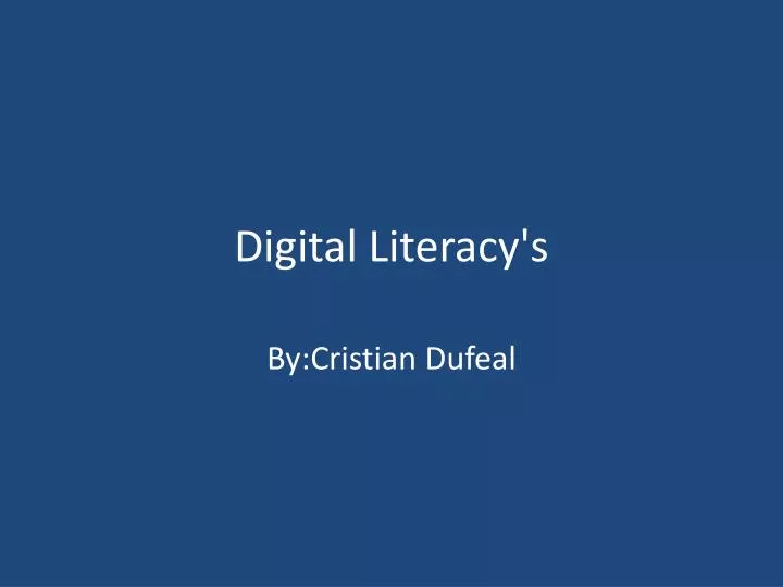 digital literacy s