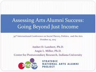 Assessing Arts Alumni Success: Going Beyond Just Income