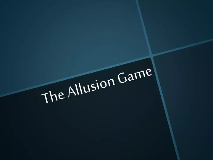 the allusion game