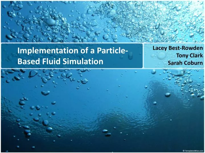 implementation of a particle based fluid simulation