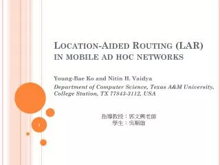 location aided routing lar in mobile ad hoc networks
